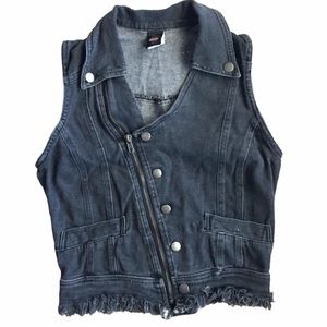 Dark grey denim vest
